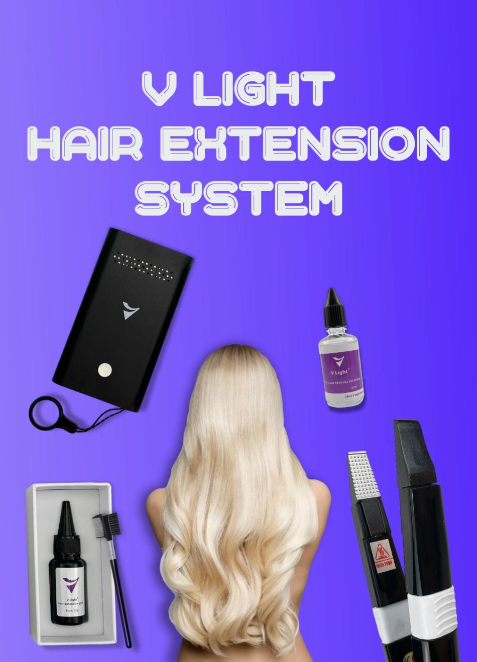 V-Light Hair Extensions - UV Hair Glue for Hair Extension with V Light